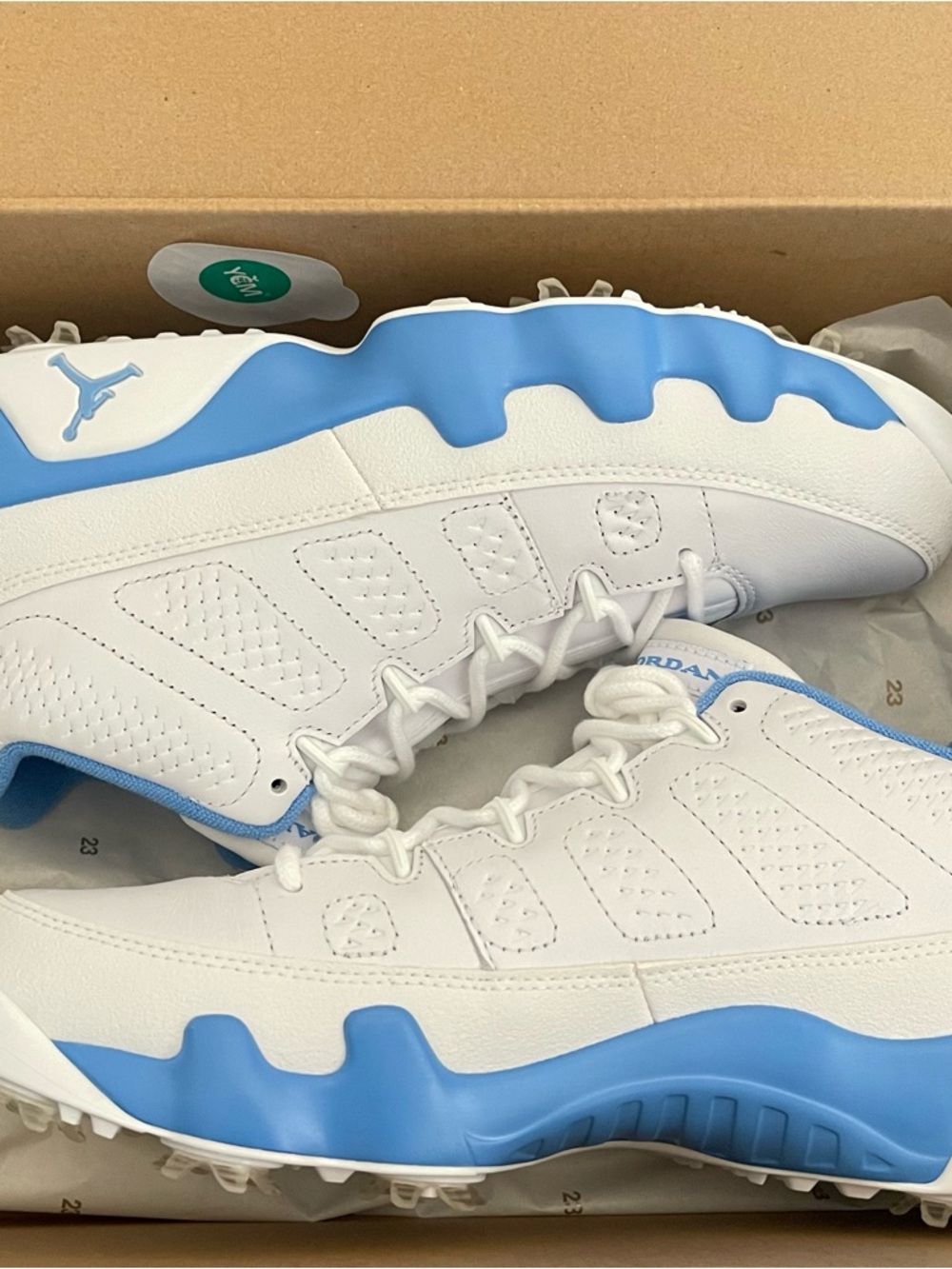 Nike Air Jordan 9 Retro Low G Golf UNC University Blue FJ5934-101 Men’s NEW - Picture 8 of 8